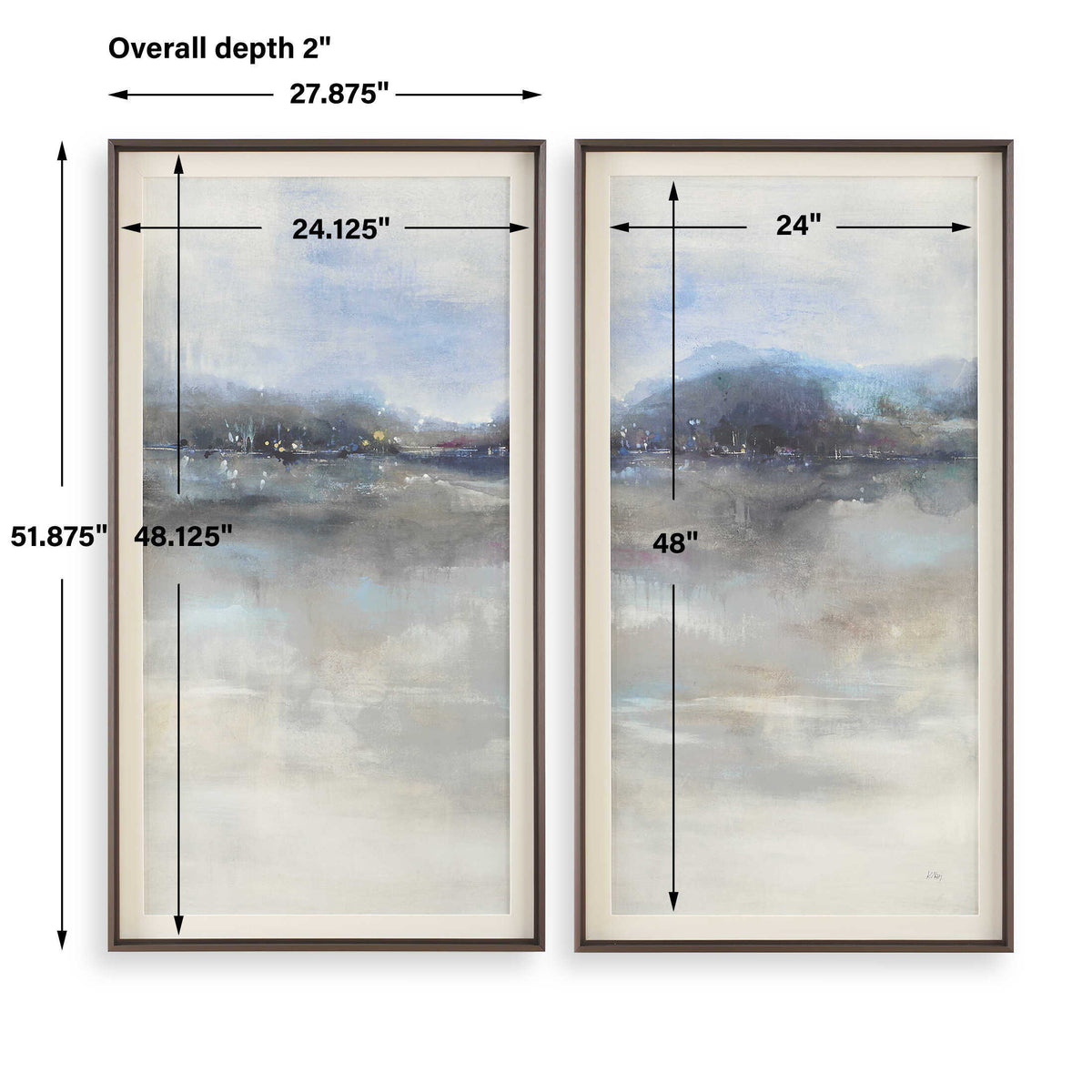 Thinking Of You Landscape Prints (Set of 2) - Light Gray by Uttermost - View 5