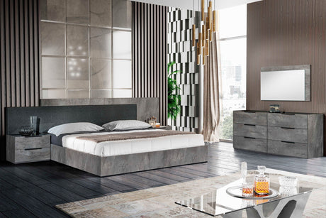 Queen Ferrara - Modern Volcano Oxide Grey Bed - View Image 1