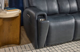 Warren Power Reclining Sofa With Console, Power Headrest & Lumbar - Black | Flexsteel