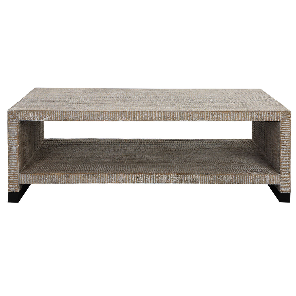 Bosk White Washed Coffee Table - Dark Gray by Uttermost - View 1