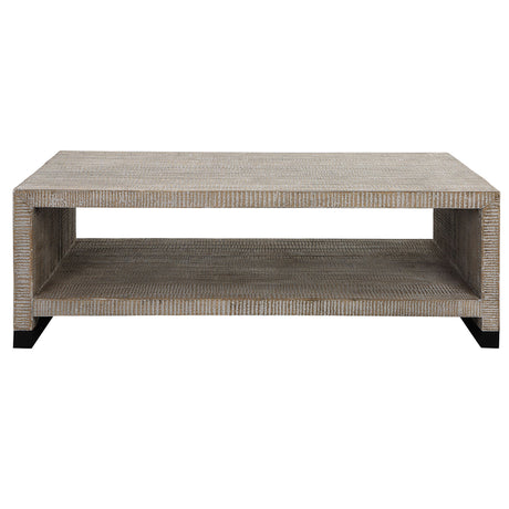 Bosk White Washed Coffee Table - Dark Gray by Uttermost - View 1