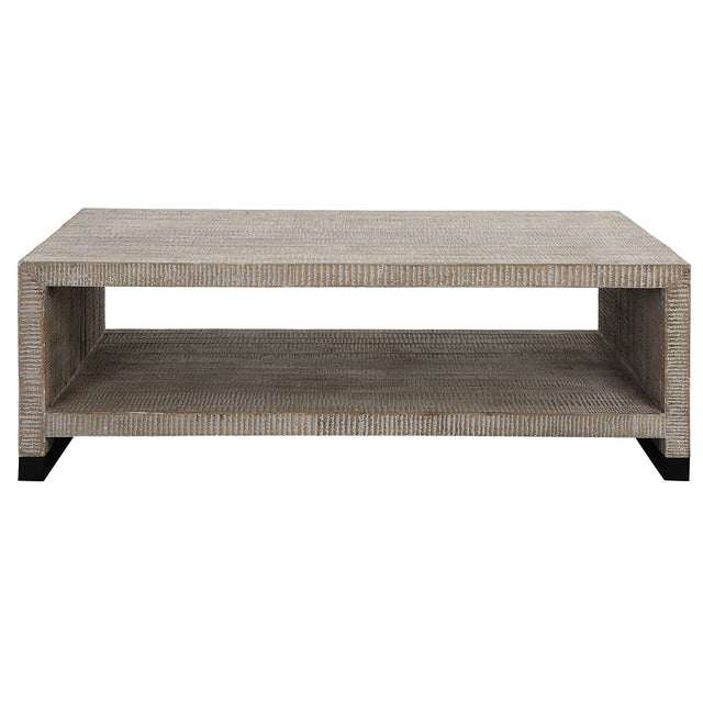 Bosk White Washed Coffee Table - Dark Gray by Uttermost - View 1