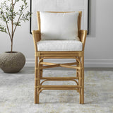 Pacific Rattan Counter Stool - Light Brown / White by Uttermost - View 2