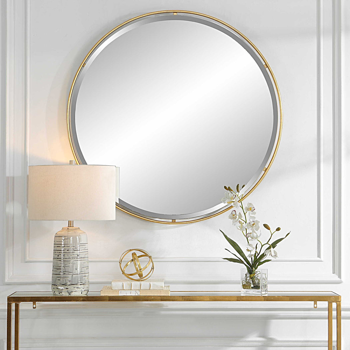 Canillo Round Mirror - Gold by Uttermost - View 2