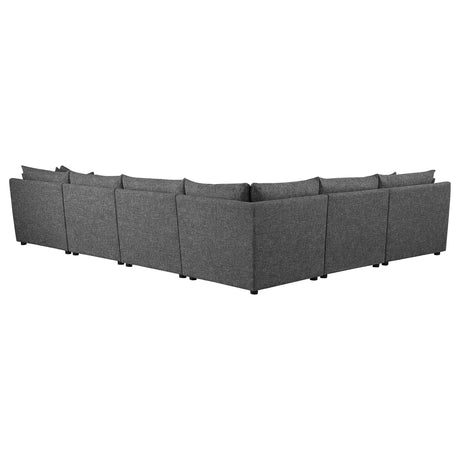 Tomasina Black 6-Piece Upholstered Modular Sectional - sold by Home Elegance USA