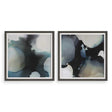 Telescopic Abstract Framed Prints (Set of 2) - Black / Blue by Uttermost - View 1