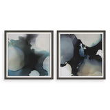 Telescopic Abstract Framed Prints (Set of 2) - Black / Blue by Uttermost - View 1