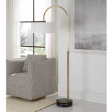 Huxford Brass Arch Floor Lamp - Yellow by Uttermost - View 3