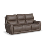 Carter Power Reclining Sofa With Console & Power Headrests & Lumbar - Cappuccino | Flexsteel