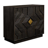 Faulkner 3 Drawer Modern Chest - Black by Uttermost - View 3