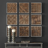 Bryndle Rustic Wooden Squares (Set of 9) - Dark Brown by Uttermost - View 2