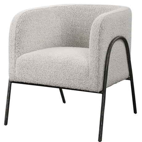 Jacobsen Accent Chair - Light Gray / Black by Uttermost - View 5