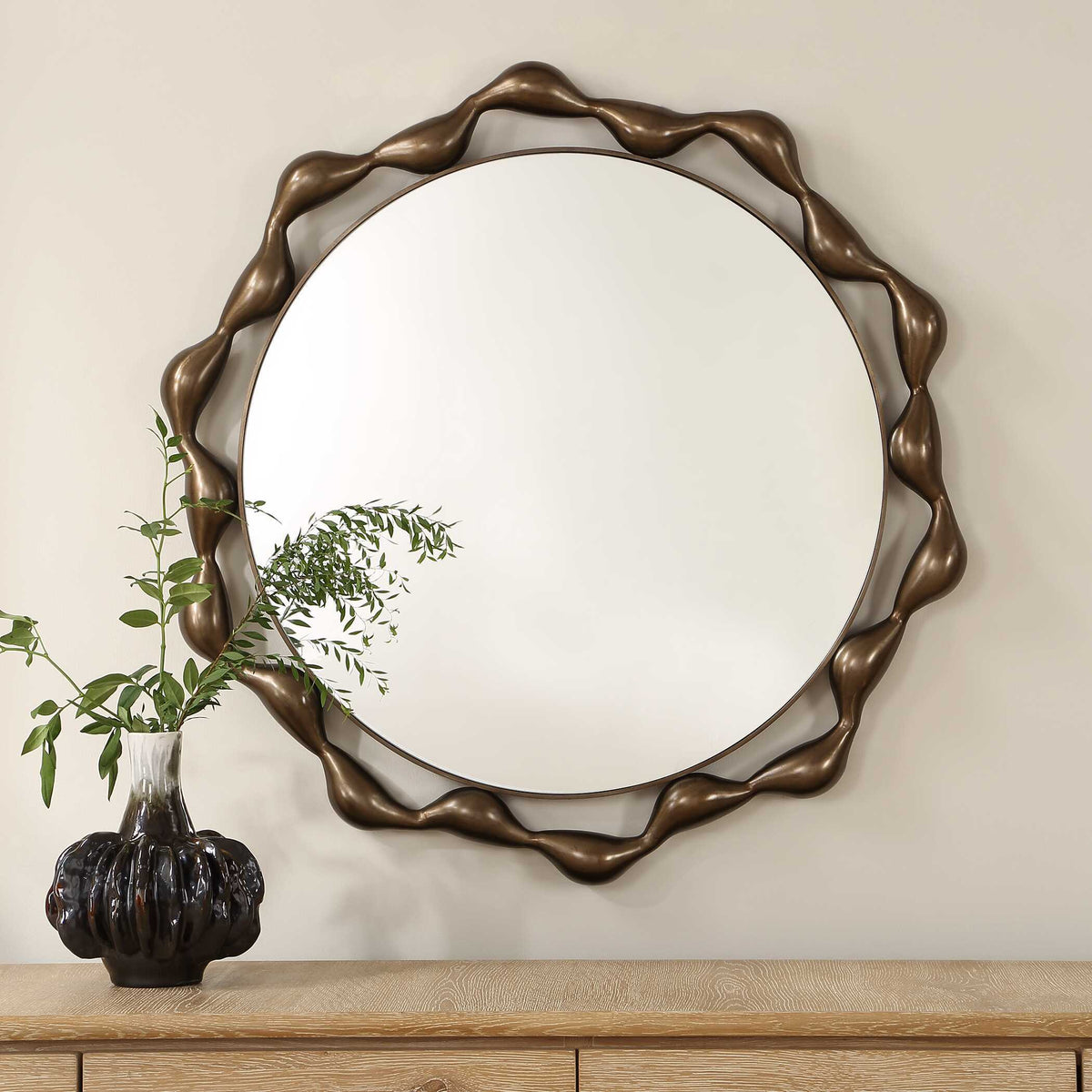 Remolino Round Mirror - Bronze by Uttermost - View 2