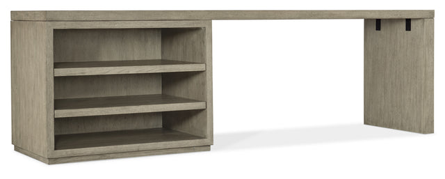 Linville Falls 96" Desk With Open Desk Cabinet - Gray by Hooker Furniture - View 1