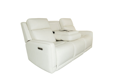 Alister Power Gliding Sofa With Power Headrests & Lumbar - Porcelain | Flexsteel