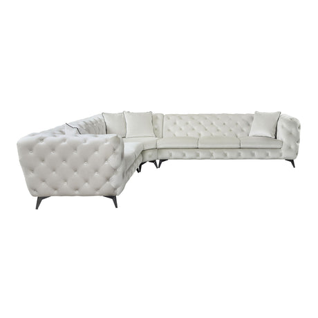 Atronia Beige Fabric Sectional Sofa W/4 Pillows - sold by Home Elegance USA