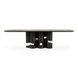 Finsbury - Modern Ceramic + Dark Grey Brass Oval Dining Table - View Image 1