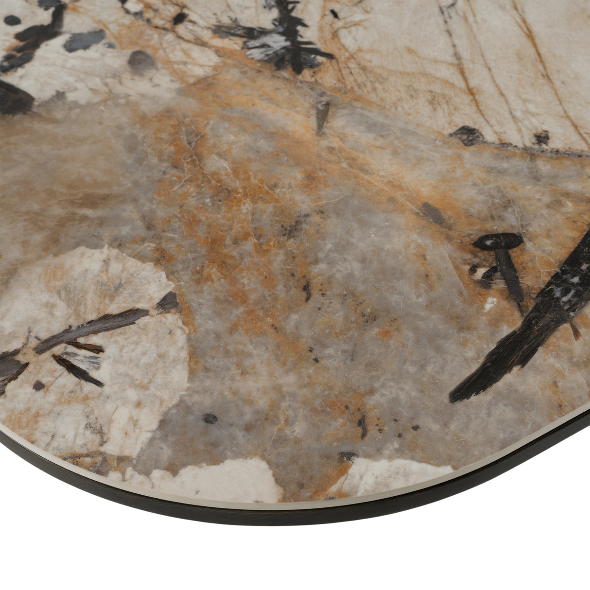 Finsbury - Modern Ceramic + Dark Grey Brass Oval Dining Table - View Image 1
