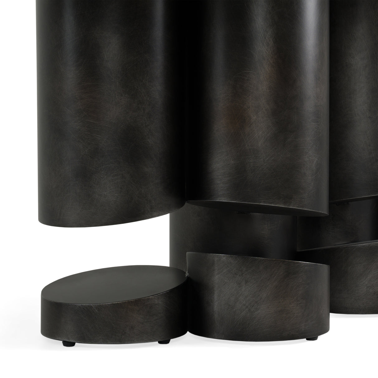 Finsbury - Modern Ceramic + Dark Grey Brass Oval Dining Table - View Image 1