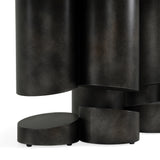 Finsbury - Modern Ceramic + Dark Grey Brass Oval Dining Table - View Image 1