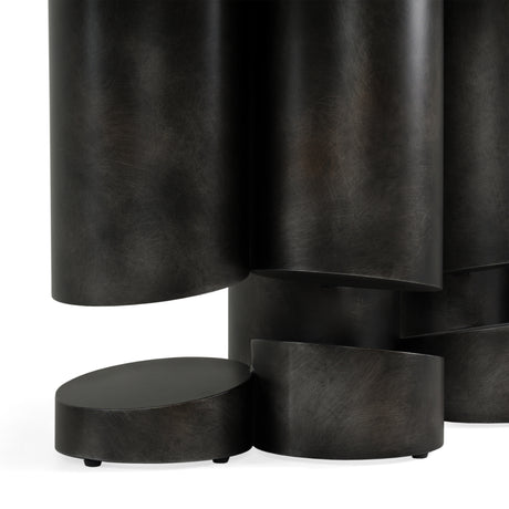 Finsbury - Modern Ceramic + Dark Grey Brass Oval Dining Table - View Image 1