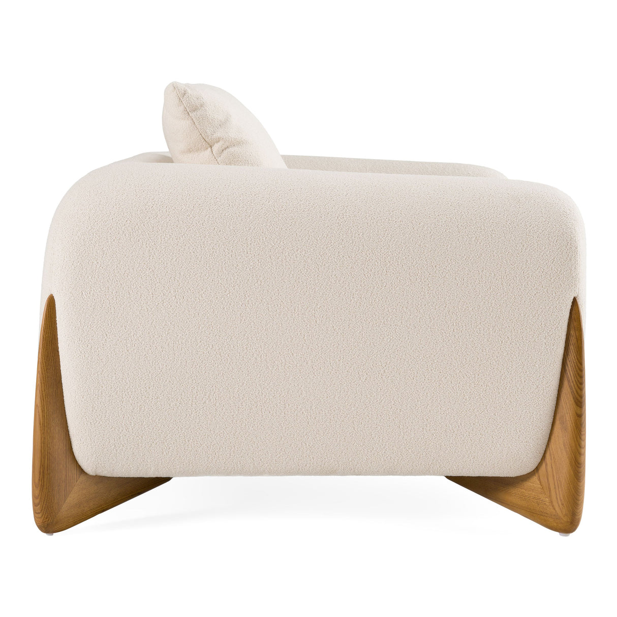 Modrest Fleury - Contemporary Cream Fabric and Walnut Lounge Chair