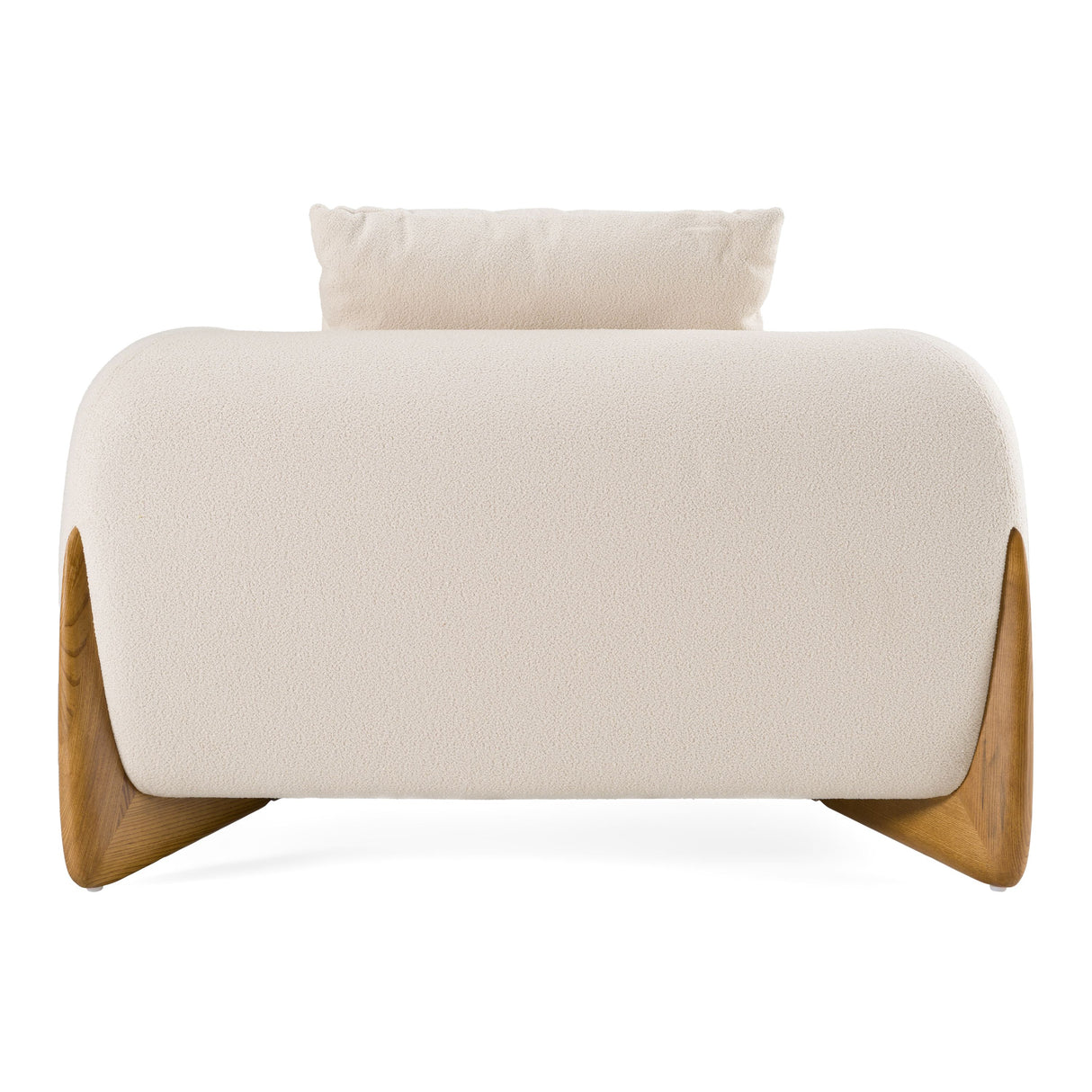 Modrest Fleury - Contemporary Cream Fabric and Walnut Lounge Chair