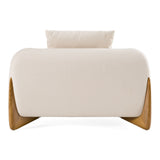 Modrest Fleury - Contemporary Cream Fabric and Walnut Lounge Chair