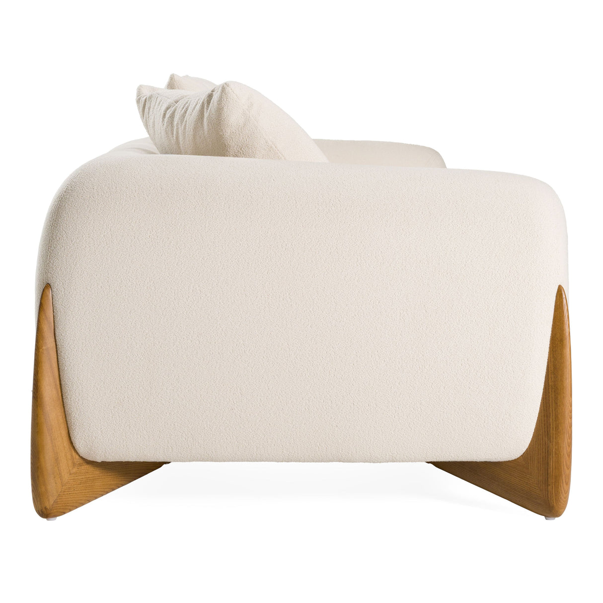 Modrest Fleury - Contemporary Cream Fabric and Walnut Sofa
