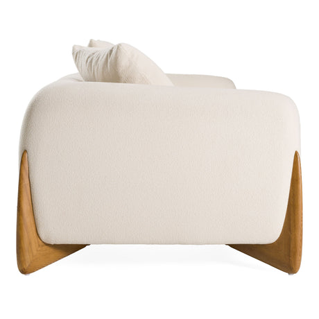 Modrest Fleury - Contemporary Cream Fabric and Walnut Sofa