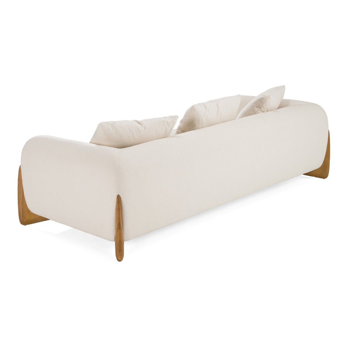 Modrest Fleury - Contemporary Cream Fabric and Walnut Sofa