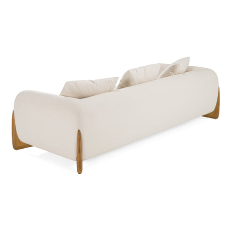 Modrest Fleury - Contemporary Cream Fabric and Walnut Sofa