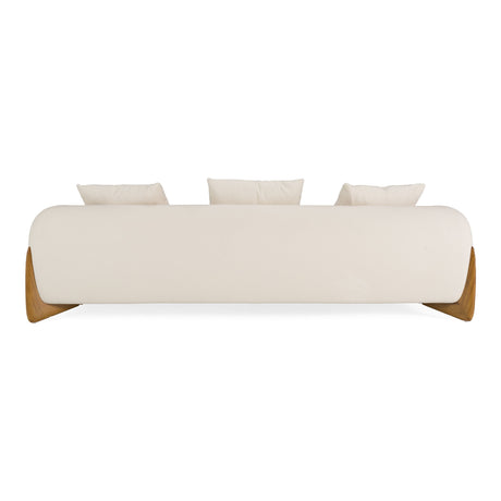 Modrest Fleury - Contemporary Cream Fabric and Walnut Sofa