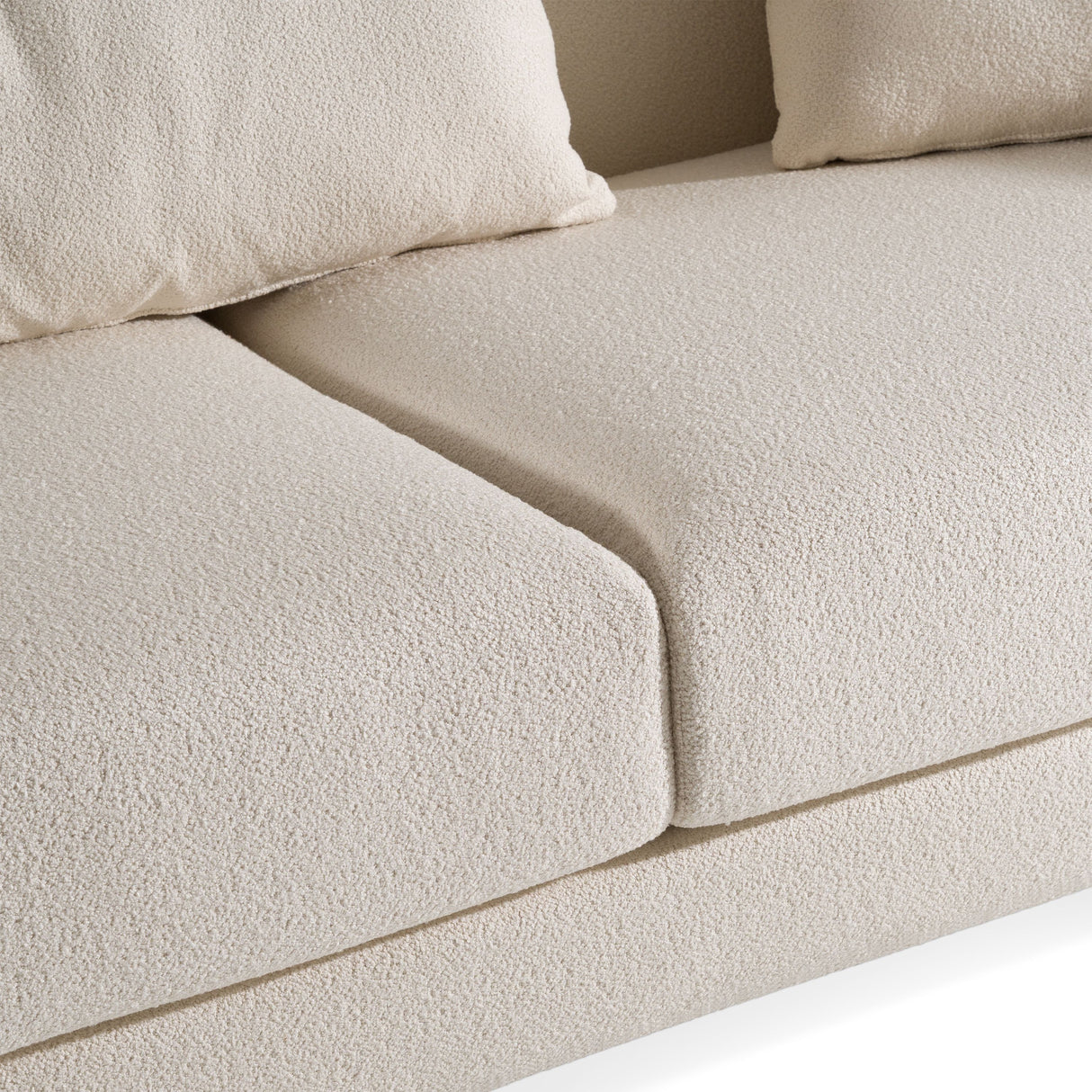 Modrest Fleury - Contemporary Cream Fabric and Walnut Sofa