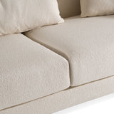 Modrest Fleury - Contemporary Cream Fabric and Walnut Sofa