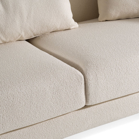 Modrest Fleury - Contemporary Cream Fabric and Walnut Sofa