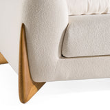 Modrest Fleury - Contemporary Cream Fabric and Walnut Sofa