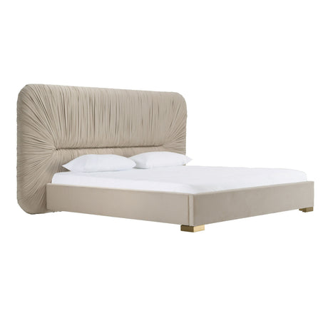 Florence Modern Beige Velvet & Leatherette Bedroom Set – VIG Furniture - sold by Home Elegance USA