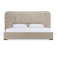 Queen Florence - Modern Beige Velvet + Gold Bed - View Image 1
