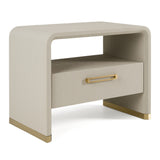 Eastern King Florence - Modern Beige Velvet + Shagreen Bedroom Set