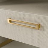 Eastern King Florence - Modern Beige Velvet + Shagreen Bedroom Set