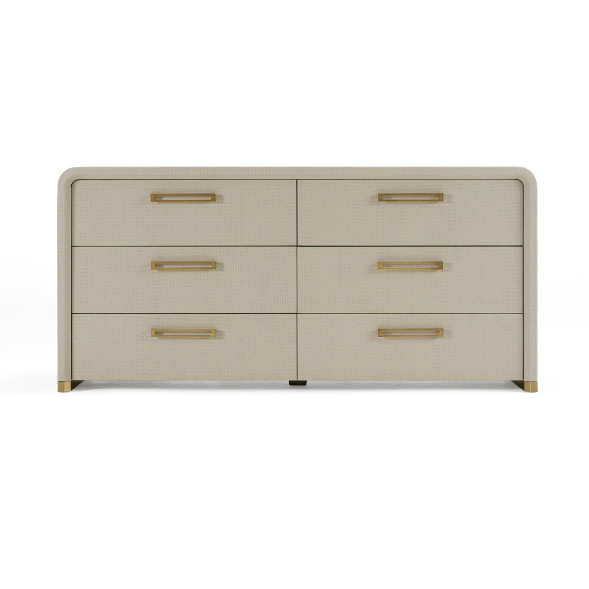 Florence - Modern Beige Leatherette + Gold Dresser - View Image 1
