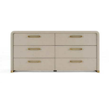 Florence - Modern Beige Leatherette + Gold Dresser - View Image 1
