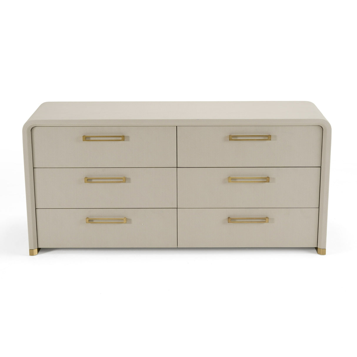 Florence - Modern Beige Leatherette + Gold Dresser - View Image 1