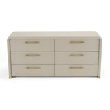 Florence - Modern Beige Leatherette + Gold Dresser - View Image 1