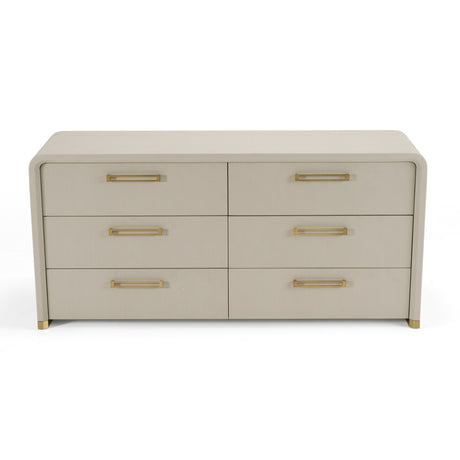 Florence - Modern Beige Leatherette + Gold Dresser - View Image 1