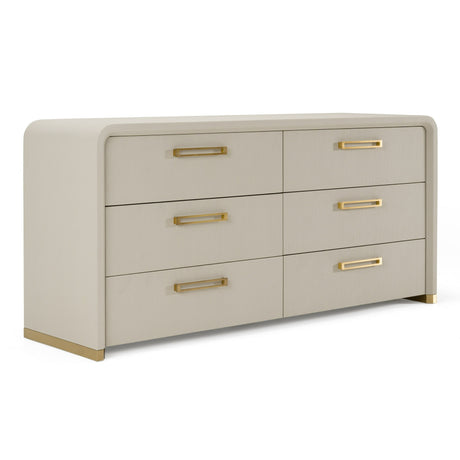 Florence - Modern Beige Leatherette + Gold Dresser - View Image 1