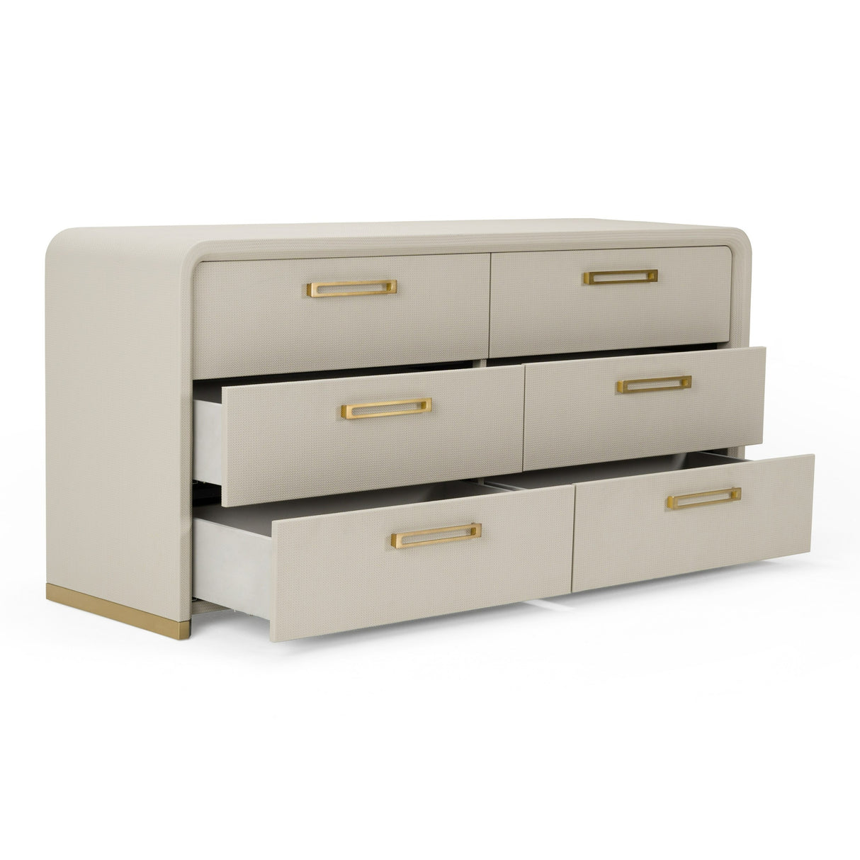 Florence - Modern Beige Leatherette + Gold Dresser - View Image 1