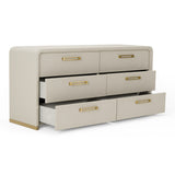 Florence - Modern Beige Leatherette + Gold Dresser - View Image 1