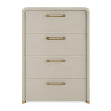 Florence - Modern Beige Leatherette + Gold Chest - View Image 1